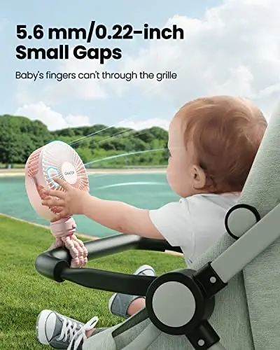 Gaiatop Mini Portativ Aravacha Fani, Batareyada Ishlaydigan Kichik Qisqichli Fan, Ajratiladigan 3 Tezlikli Qayta Zaryadlanuvchi 360° Aylanuvchi Moslashuvchan Tripod Qo'lda Stol Sovutish Fani Avtomobil O'rindig'i Beshik Yugurish Yo'lagi Sayohat Pushti - 2