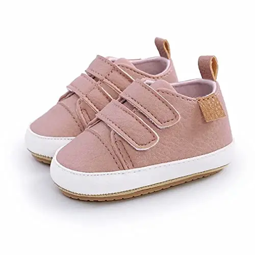 GAISUMMI Baby Boys Girls Shoes Infant High-Top PU Charm poyabzal chaqaloqlar uchun baland poshnali PU charm krossovkalari yangi tug'ilgan karavotlar Yassi sirpanmaydigan rezina taglik Uniseks Toddler Prewalkers - 4