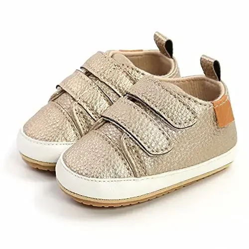GAISUMMI Baby Boys Girls Shoes Infant High-Top PU Leather Sneakers Newborn Crib Flats Non-Slip Rubber Sole Unisex Toddler Prewalkers - 4