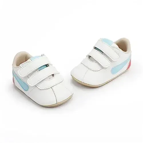GAISUMMI Baby Boys Girls Shoes Infant High-Top PU Leather Sneakers Newborn Crib Flats Non-Slip Rubber Sole Unisex Toddler Prewalkers - 2