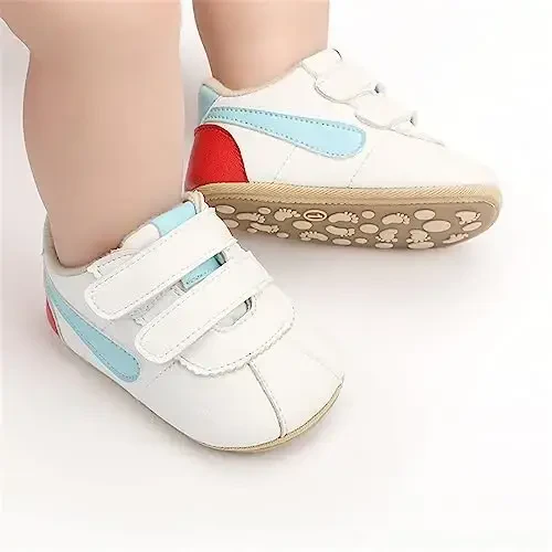 GAISUMMI Baby Boys Girls Shoes Infant High-Top PU Leather Sneakers Newborn Crib Flats Non-Slip Rubber Sole Unisex Toddler Prewalkers - 5