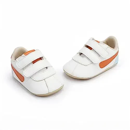 GAISUMMI Baby Boys Girls Shoes Infant High-Top PU Leather Sneakers Newborn Crib Flats Non-Slip Rubber Sole Unisex Toddler Prewalkers - 2