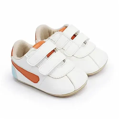 GAISUMMI Baby Boys Girls Shoes Infant High-Top PU Leather Sneakers Newborn Crib Flats Non-Slip Rubber Sole Unisex Toddler Prewalkers - 3