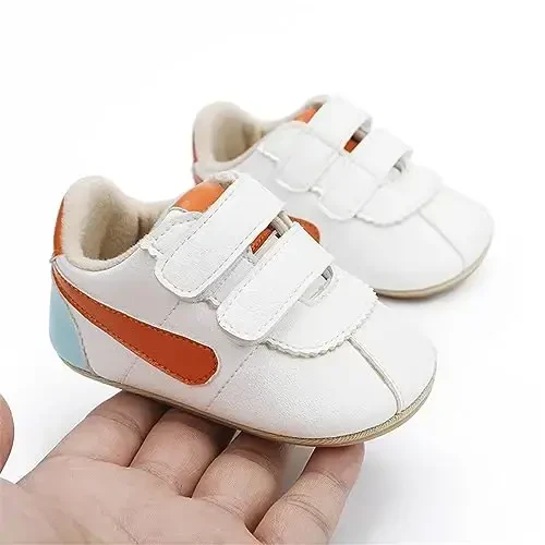 GAISUMMI Baby Boys Girls Shoes Infant High-Top PU Leather Sneakers Newborn Crib Flats Non-Slip Rubber Sole Unisex Toddler Prewalkers - 4