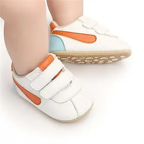 GAISUMMI Baby Boys Girls Shoes Infant High-Top PU Leather Sneakers Newborn Crib Flats Non-Slip Rubber Sole Unisex Toddler Prewalkers - 5