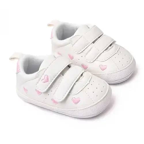 GAISUMMI Baby Boys Girls Shoes Infant High-Top PU Leather Sneakers Newborn Crib Flats Non-Slip Rubber Sole Unisex Toddler Prewalkers - 6