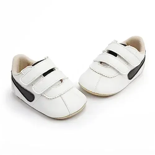 GAISUMMI Baby Boys Girls Shoes Infant High-Top PU Leather Sneakers Newborn Crib Flats Non-Slip Rubber Sole Unisex Toddler Prewalkers - 2