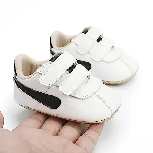 GAISUMMI Baby Boys Girls Shoes Infant High-Top PU Leather Sneakers Newborn Crib Flats Non-Slip Rubber Sole Unisex Toddler Prewalkers - 4