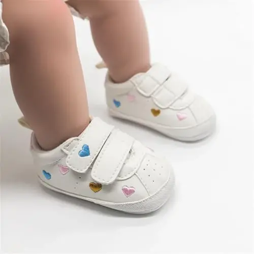 GAISUMMI Baby Boys Girls Shoes Infant High-Top PU Leather Sneakers Newborn Crib Flats Non-Slip Rubber Sole Unisex Toddler Prewalkers - 2