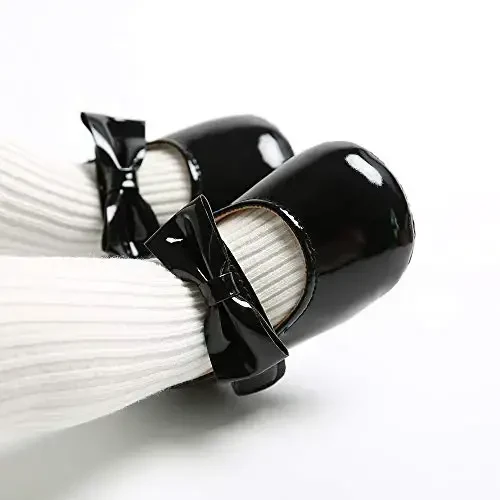 GAISUMMI Baby Girls Mary Jane Flats poyabzallari sirpanmaydigan yumshoq rezina taglikli chaqaloqlar uchun birinchi qadam qo'yuvchi malika tufli - 3