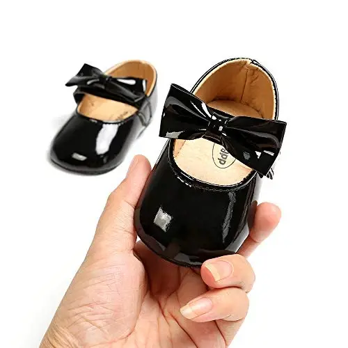 GAISUMMI Baby Girls Mary Jane Flats poyabzallari sirpanmaydigan yumshoq rezina taglikli chaqaloqlar uchun birinchi qadam qo'yuvchi malika tufli - 4
