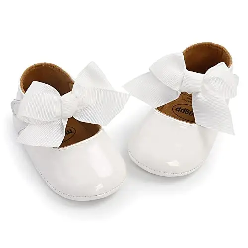 GAISUMMI Baby Girls Mary Jane Flats Shoes with Non-Slip Soft Rubber Sole Toddler First Walkers Princess Dress Shoes - 4