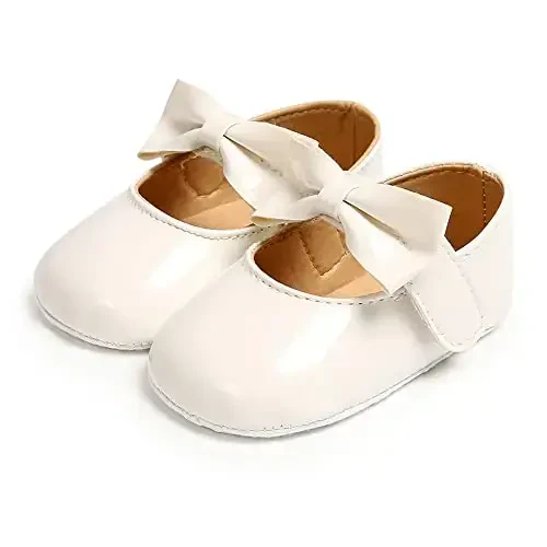 GAISUMMI Baby Girls Mary Jane Flats Shoes with Non-Slip Soft Rubber Sole Toddler First Walkers Princess Dress Shoes - 7