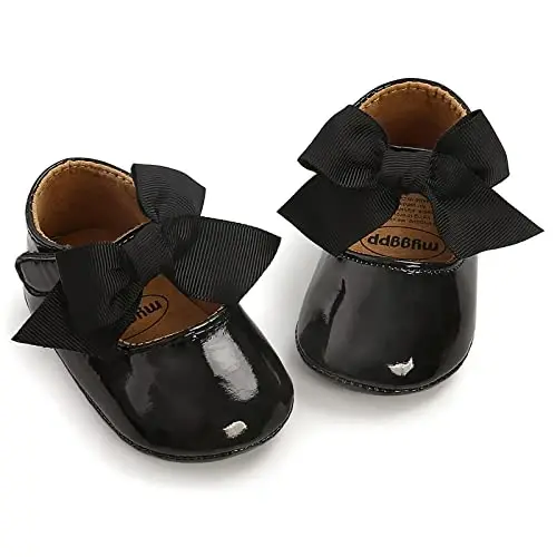 GAISUMMI Baby Girls Mary Jane Flats Shoes with Non-Slip Soft Rubber Sole Toddler First Walkers Princess Dress Shoes - 4