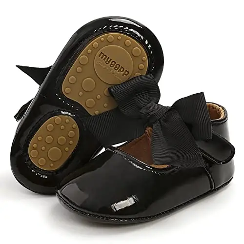 GAISUMMI Baby Girls Mary Jane Flats Shoes with Non-Slip Soft Rubber Sole Toddler First Walkers Princess Dress Shoes - 5