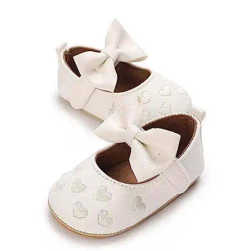 GAISUMMI Baby Girls Mary Jane Flats Shoes with Non-Slip Soft Rubber Sole Toddler First Walkers Princess Dress Shoes - 4