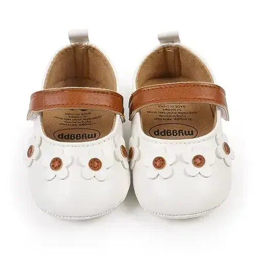 GAISUMMI Baby Girls Mary Jane Flats Sirpanmaydigan Yumshoq Rezina Taglikli Oyoq Kiyimlar Chaqaloqlar Birinchi Yuruvchilar Malika Libosli Oyoq Kiyimlari - 2