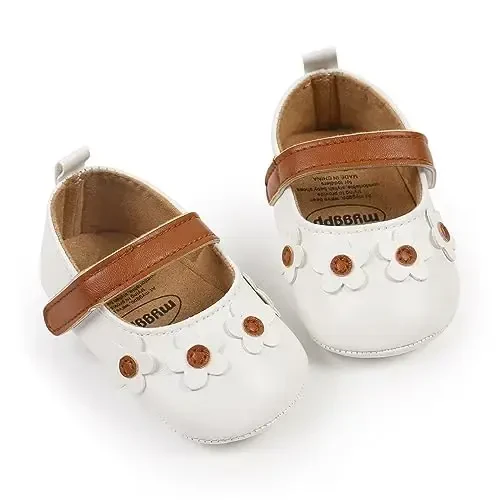 GAISUMMI Baby Girls Mary Jane Flats Sirpanmaydigan Yumshoq Rezina Taglikli Oyoq Kiyimlar Chaqaloqlar Birinchi Yuruvchilar Malika Libosli Oyoq Kiyimlari - 4