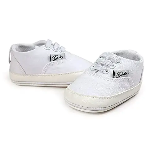 GAISUMMI Baby Boys Girls Shoes Infant High-Top PU Leather Sneakers Newborn Crib Flats Non-Slip Rubber Sole Unisex Toddler Prewalkers - 6
