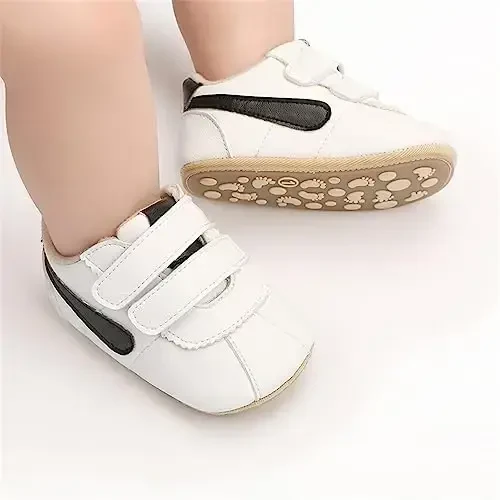 GAISUMMI Baby Boys Girls Shoes Infant High-Top PU Leather Sneakers Newborn Crib Flats Non-Slip Rubber Sole Unisex Toddler Prewalkers - 5