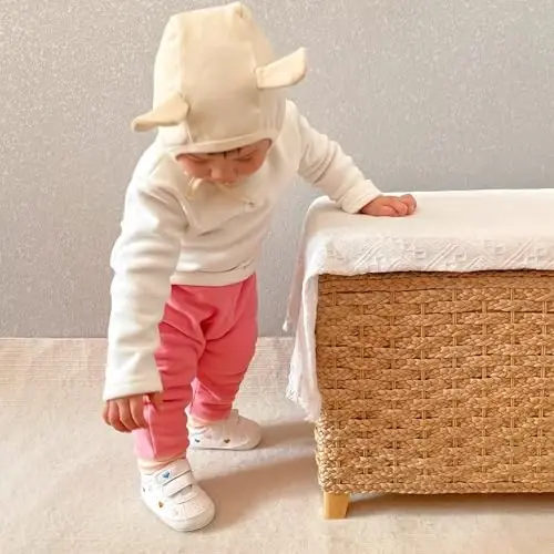 GAISUMMI Baby Boys Girls Shoes Infant High-Top PU Leather Sneakers Newborn Crib Flats Non-Slip Rubber Sole Unisex Toddler Prewalkers - 4