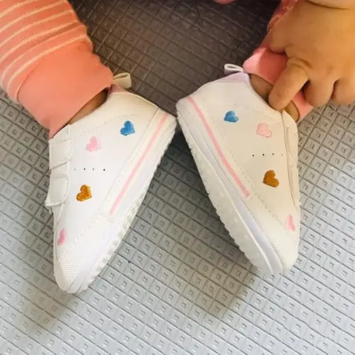 GAISUMMI Baby Boys Girls Shoes Infant High-Top PU Leather Sneakers Newborn Crib Flats Non-Slip Rubber Sole Unisex Toddler Prewalkers - 5