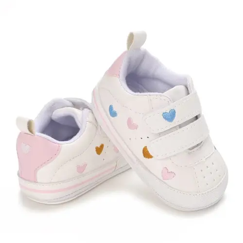 GAISUMMI Baby Boys Girls Shoes Infant High-Top PU Leather Sneakers Newborn Crib Flats Non-Slip Rubber Sole Unisex Toddler Prewalkers - 6