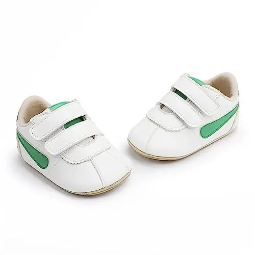 GAISUMMI Baby Boys Girls Shoes Infant High-Top PU Leather Sneakers Newborn Crib Flats Non-Slip Rubber Sole Unisex Toddler Prewalkers - 2