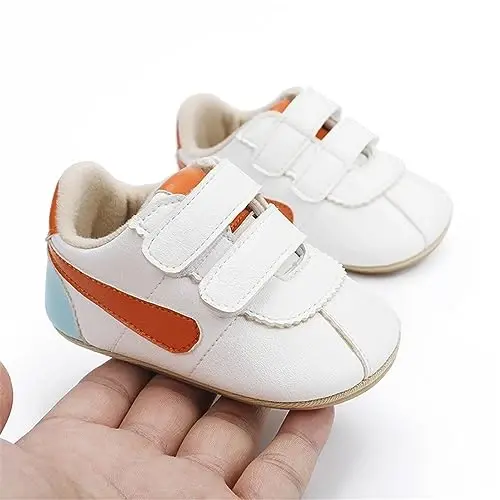 GAISUMMI Baby Boys Girls Shoes Infant High-Top PU Leather Sneakers Newborn Crib Flats Non-Slip Rubber Sole Unisex Toddler Prewalkers - 4