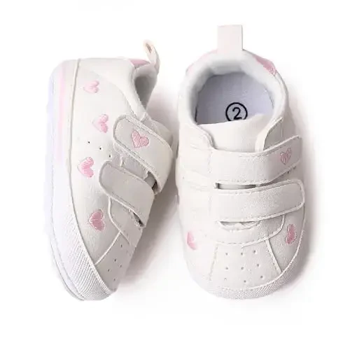 GAISUMMI Baby Boys Girls Shoes Infant High-Top PU Leather Sneakers Newborn Crib Flats Non-Slip Rubber Sole Unisex Toddler Prewalkers - 5
