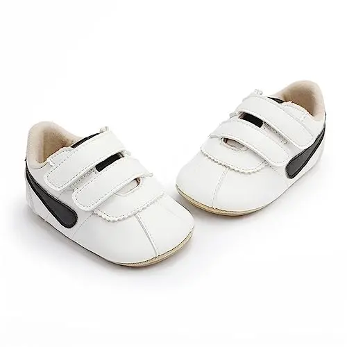 GAISUMMI Baby Boys Girls Shoes Infant High-Top PU Leather Sneakers Newborn Crib Flats Non-Slip Rubber Sole Unisex Toddler Prewalkers - 2