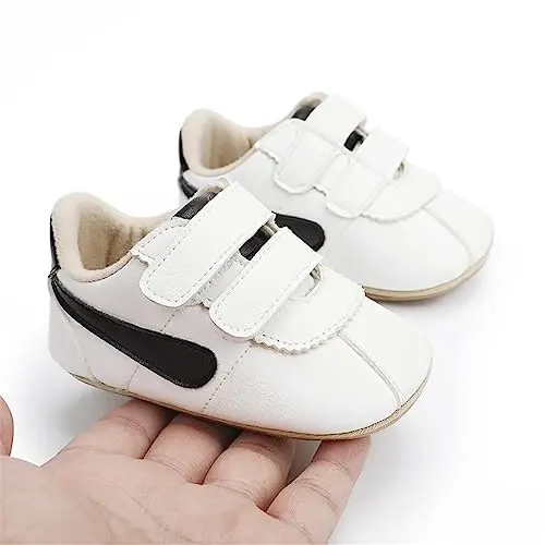 GAISUMMI Baby Boys Girls Shoes Infant High-Top PU Leather Sneakers Newborn Crib Flats Non-Slip Rubber Sole Unisex Toddler Prewalkers - 4