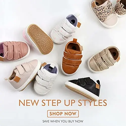 GAISUMMI Baby Boys Girls Shoes Infant High-Top PU Leather Sneakers Newborn Crib Flats Non-Slip Rubber Sole Unisex Toddler Prewalkers - GAISUMMI (1)