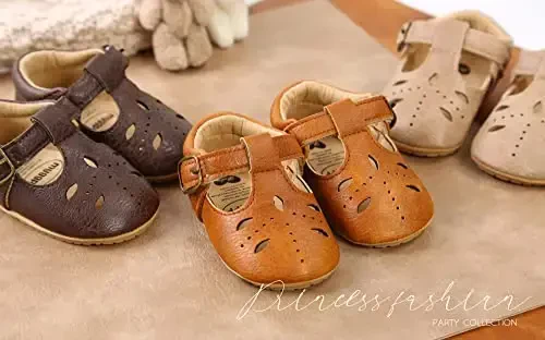 GAISUMMI Baby Girls Mary Jane Flats Shoes with Non-Slip Soft Rubber Sole Toddler First Walkers Princess Dress Shoes - MODAZONE (1)