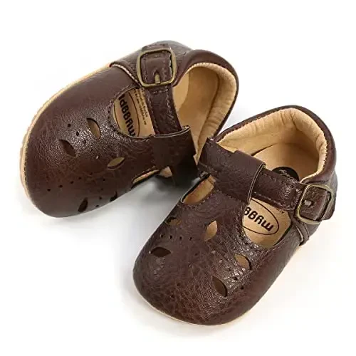 GAISUMMI Baby Girls Shoes Infant Hollowed Style Mary Jane Flats Non-Slip Soft Sole Sandals Toddler First Walkers - 4