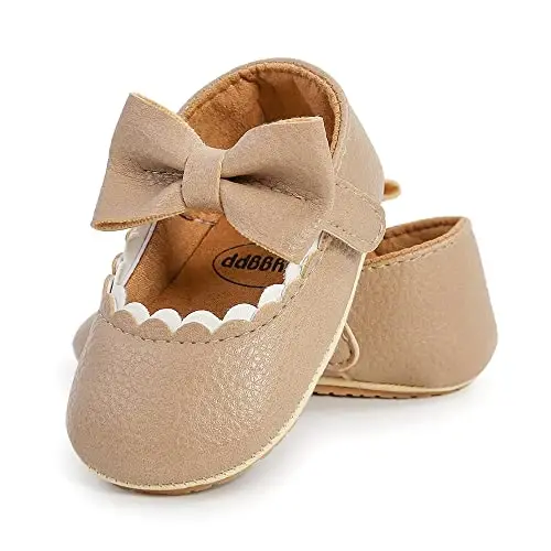 GAISUMMI Baby Girls Mary Jane Flats Shoes with Non-Slip Soft Rubber Sole Toddler First Walkers Princess Dress Shoes - 4