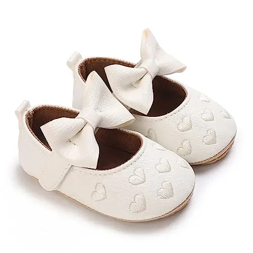 GAISUMMI Baby Girls Mary Jane Flats Shoes with Non-Slip Soft Rubber Sole Toddler First Walkers Princess Dress Shoes - 2