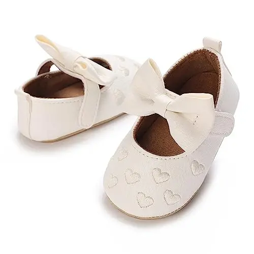 GAISUMMI Baby Girls Mary Jane Flats Shoes with Non-Slip Soft Rubber Sole Toddler First Walkers Princess Dress Shoes - 5