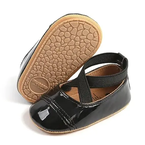 GAISUMMI Baby Girls Mary Jane Flats Shoes with Non-Slip Soft Rubber Sole Toddler First Walkers Princess Dress Shoes - 1