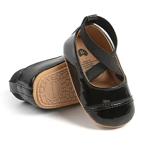 GAISUMMI Baby Girls Mary Jane Flats Shoes with Non-Slip Soft Rubber Sole Toddler First Walkers Princess Dress Shoes - 4