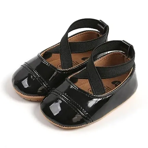 GAISUMMI Baby Girls Mary Jane Flats Shoes with Non-Slip Soft Rubber Sole Toddler First Walkers Princess Dress Shoes - 2