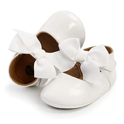 GAISUMMI Baby Girls Mary Jane Flats Shoes with Non-Slip Soft Rubber Sole Toddler First Walkers Princess Dress Shoes - 1