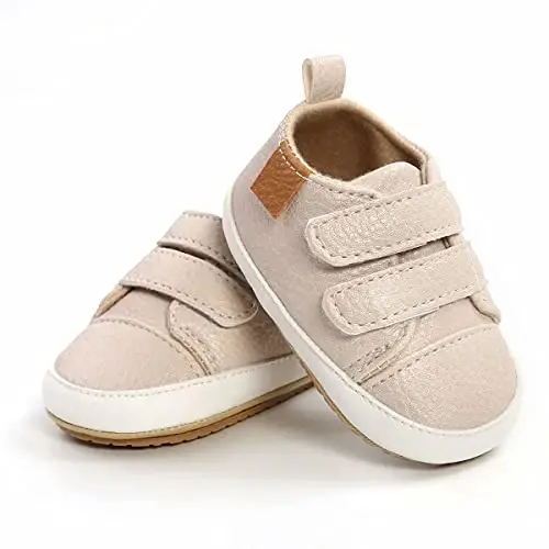 GAISUMMI Baby Boys Girls Shoes Infant High-Top PU Leather Sneakers Newborn Crib Flats Non-Slip Rubber Sole Unisex Toddler Prewalkers - 5