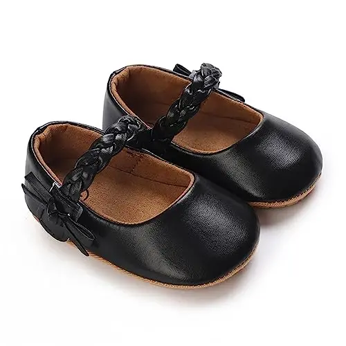 GAISUMMI Baby Girls Mary Jane Flats Shoes with Non-Slip Soft Rubber Sole Toddler First Walkers Princess Dress Shoes - GAISUMMI (1)