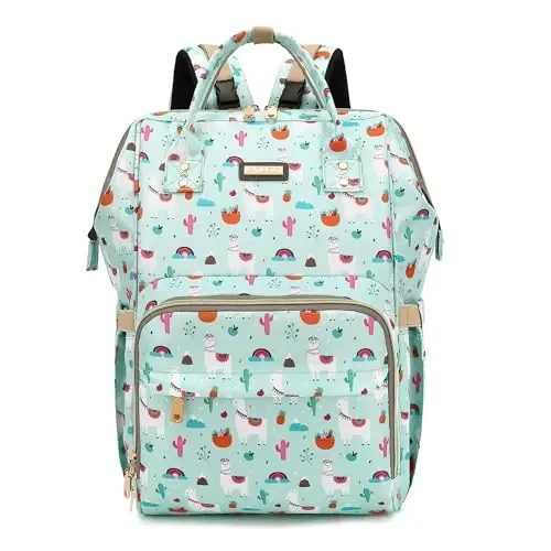 GAIVP Diaper Bag Backpack, Diaper Bags for Baby Girls Boys, Baby Bags for Moms Dads, Nappy Changing Bag with Insulated Pockets,Multi-functional Waterproof Backpack with Stroller straps-Green 