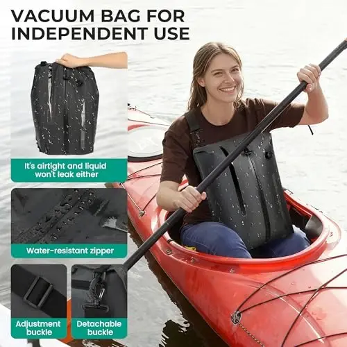 GAIVP Vacuum Compression Diaper Bag, Expandable Waterproof Baby Travel Backpack with Insulated Pockets, Wet-Dry Separation, and Detachable Airtight Bag(No Air Pump) - 4