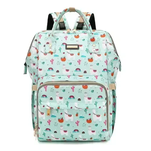 GAIVP Diaper Bag Backpack, Diaper Bags for Baby Girls Boys, Baby Bags for Moms Dads, Nappy Changing Bag with Insulated Pockets,Multi-functional Waterproof Backpack with Stroller straps-Green - 1