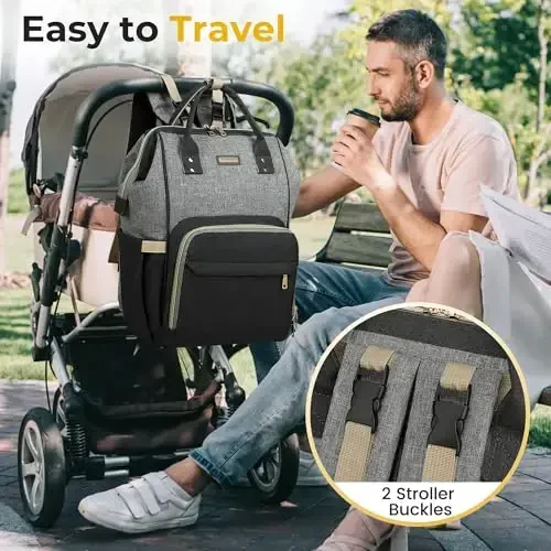 GAIVP Vacuum Compression Diaper Bag, Expandable Waterproof Baby Travel Backpack with Insulated Pockets, Wet-Dry Separation, and Detachable Airtight Bag (Vacuum Pump Included) - 7