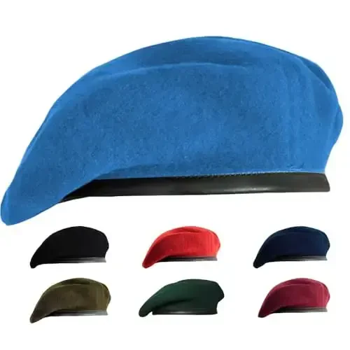 Gajaous British Military Berets for Men and Women,Wool and Leather Beret Hats,Multiple Colours Army Beret - MODAZONE