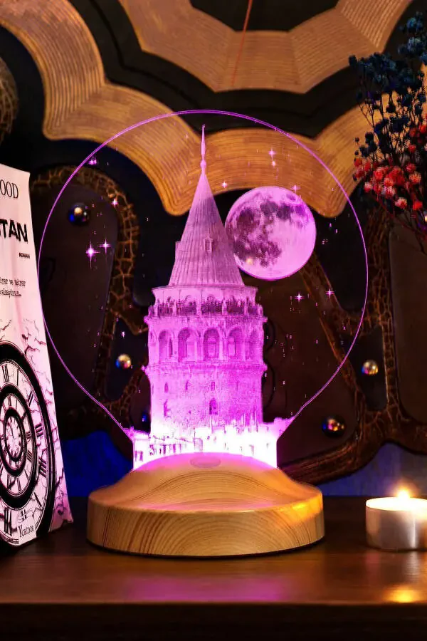 Galata Tower LED Lamp, Istanbul Souvenir Night Light, Personalized Birthday Gift Lamp - 12